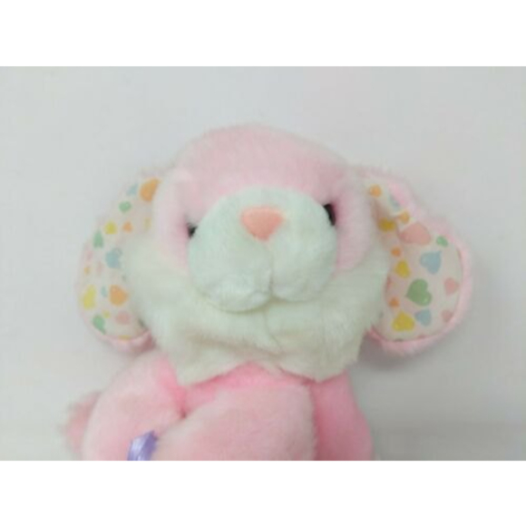 Fairview Basket Buddies Easter Bunny Rabbit Plush Pink Hearts 10" VTG Stuffed - Picture 2 of 11